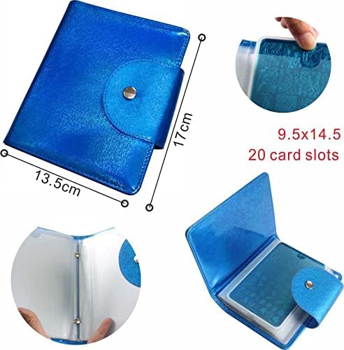 20 Slots Image Stamper Plate Collection Nail Art Stamp Plate Stamping Plates Cases Stamp Nail Template Organzier for Large Size 9.5X14.5CM Nail Art Plates (T-Dark Blue)
