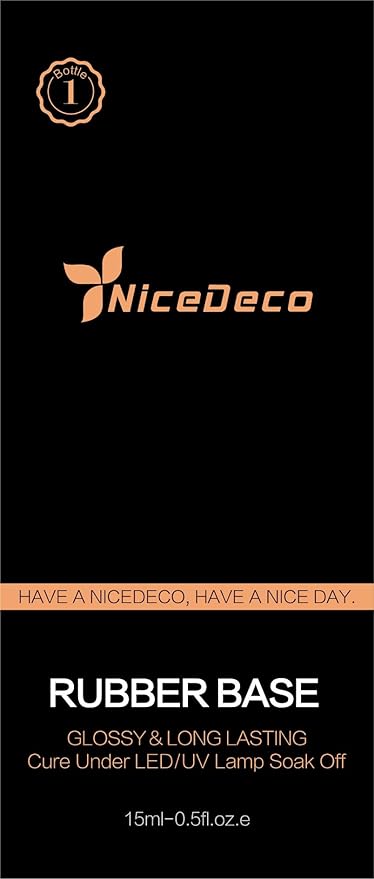 Nicedeco Hema Free Clear Rubber Base Gel Polish for Nails U V Cruelty Free Vegan Color Base Gel Nail Polish 15ML