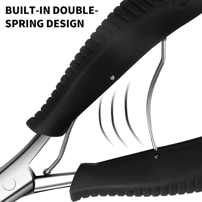 Toenail Clippers for Thick & Ingrown Nails – Professional Stainless Steel Pedicure Clippers for Men, Women & Seniors – Sharp Curved Blade, Built-in Spring, Non-Slip Handle