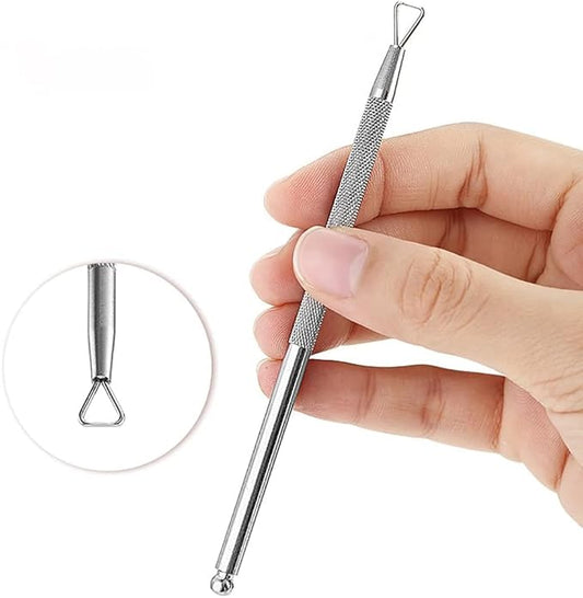 2PCS Silver Stainless Steel Cuticle Pushers – Triangle Cuticle Peeler & Scraper – Nail Art Gel Polish Remover Tools for Manicure & Pedicure, Fingernail & Toenail Care