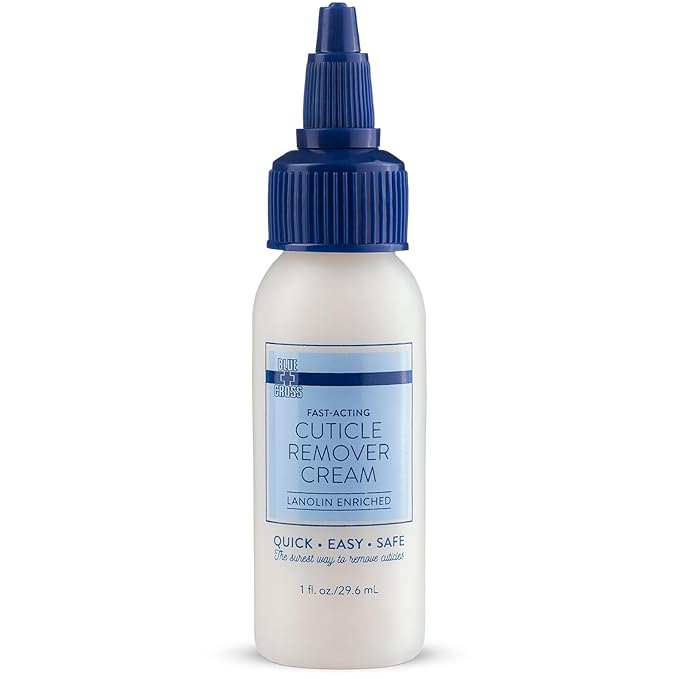 Blue Cross Cuticle Remover Cream 1oz + Professional Nail Care Oil for Dry Damaged Cuticles 1oz, 2 Pack Gift Set, Made in USA