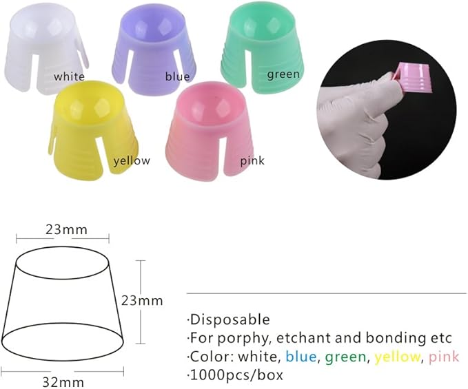 Easyinsmile Disposable Plastic Dappen Dish 100 PCS Small Plaster Cup Container for Dental Nails Acrylic Tattoo (Random Color)