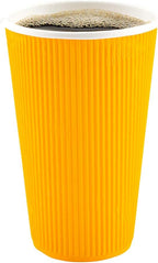 Restaurantware Ripple Wall Coffee Cups 500 Count 16 Ounce Insulated Yellow - Image 8