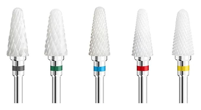 WWJN 5Pc Ceramic Nail Art Drill Bits Rotary Cutter Clean Apparatus for Manicure Nail Milling Machine Accessories Removal Nail Gel Tool
