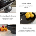 11" Ceramic Fruit Bowl for Kitchen Counter - Image 4