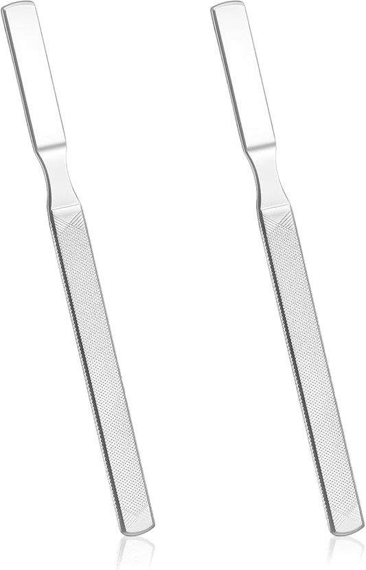 2 PCS Nail Files for Thick Nails, Stainless Steel 7” Long Filer for Men Women, Metal Fingernail Filing Durable Nail Care Tool (Silver)