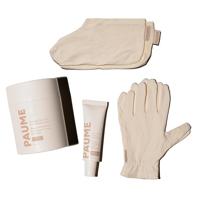 PAUME Hand & Foot Rescue Kit, Overnight Hydration Mask, All-In-One Cuticle & Nail Cream, Overnight Gloves and Socks, Deep Moisture for Dry, Cracked Hands & Feet