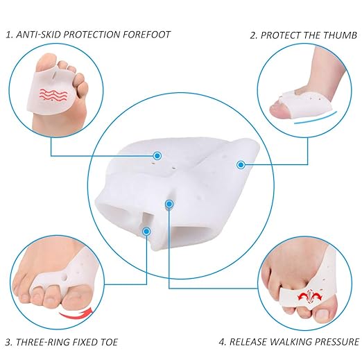 Toe Separator Gel Bunion Corrector Hammer Toe Straightener Professional Forefoot Cushions Toe Straightener Bunion Pads Relieve Hammer Toe Bunion Overlapping Toe Callus Blister for Men Women(5 Pair)