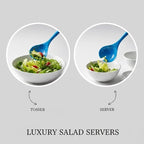 SS Craft Blue Marbled Resin Salad Server Set – Lightweight Serving Spoon & Fork - Image 5