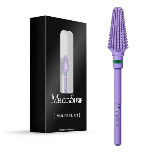 MelodySusie Professional Tornado 3/32'' Nail Drill Bits, Carbide Tungsten Multi-function Bits, Suitable for Manicure Pedicure Cuticle Gel Polishing, Salon Bits, Series Bit-X, Purple, Coarse