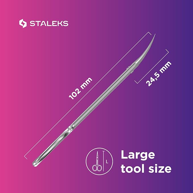 STALEKS Pro Expert 50 Type 3 Cuticle Scissors – Premium Quality Manicure Scissors – Stainless Steel Curved Scissors for Cuticles – Long Lasting Beauty Scissors for Cuticle Nail Care