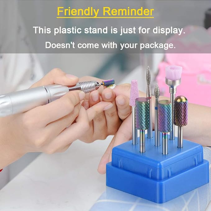 Bulex 7pcs Cuticle Drill Bits for Nails - Professional Efile Nail Drill Bits Set to Remove Gel Polish