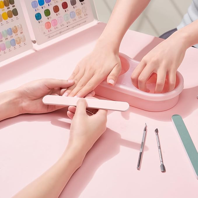Dual Nail Soaking Bowl Acetone Proof: Soak Off Gel Nail Polish Dip Powder Remover Bowl- Cut the Soaking Time in Half Manicure Bowl for Salon Home