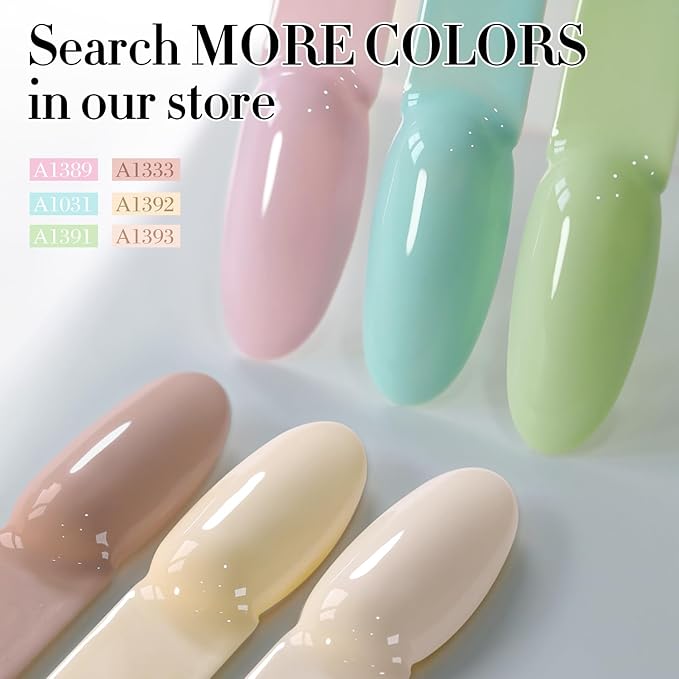 Double Rhythm Gel Polish 15ML Jelly Sheer Pastel Light Milky Color Pearl White Bottle 1 PC 0.5 OZ Full Size Nail Art Salon at Home (Neutral Nude-D1333)