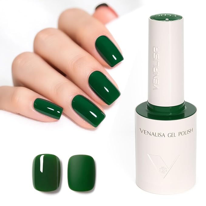 VENALISA Green Gel Nail Polish 1 Pcs 10ML Dark Green Gel Polish Soak Off Salon Manicure DIY at Home Nail Art For Girls Women
