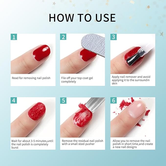 Finger Secret Nail Polish Gel Remover Kit Convenient for Gel Nails Remove 50ml,Professional Nail Remove Product for Salon & Home Use.Easy to operate