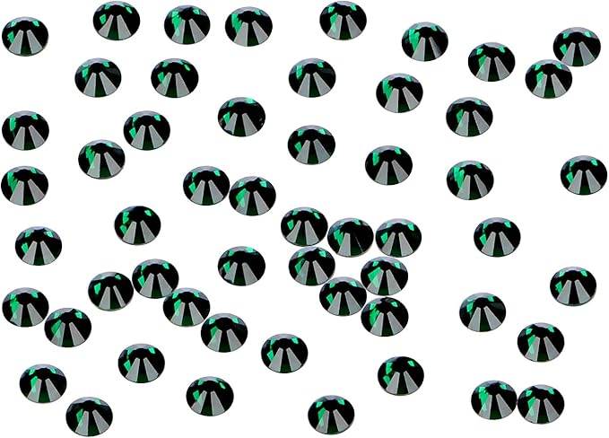 1440PCS Art Nail Rhinestones Non Hotfix Glue Fix Round Crystals Glass Flatback for DIY Jewelry Making with one Picking Pen (ss20 1440pcs, Emerald)