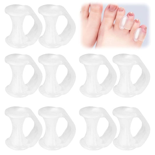10 Pcs Gel Toe Separator, Pinky Toe Spacers Straightener Bunion Corrector Silicone Toe Separators for Toe Straightening and Relaxation for Women Men Correct Overlapping Toes