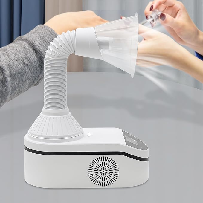 Nail Dust Collecting Machine,Nail Dust Collector With Reusable Filter, Powerful Vacuum Fan Vent Dust Collector,Dust Hose Cover,Led Spotlight,for Nail Art, Veneer, Nail Care, and Removing Dead Skin