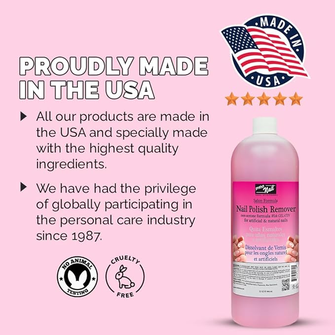PRONAIL - Non-Acetone Nail Polish Remover, Professional, Maximum Strength, 32 Oz