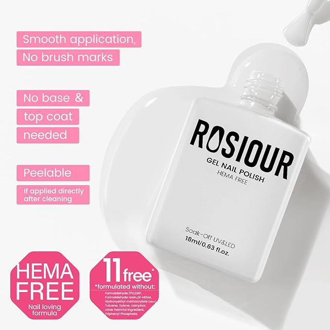 HEMA and TPO Free Gel Nail Polish Kit with U V Light, White One Step Gel Nail Polish 3-in-1, No Need Base and Top Coat Nail Kit with Everything, Nail Starter Manicure Tools Gifts for Women