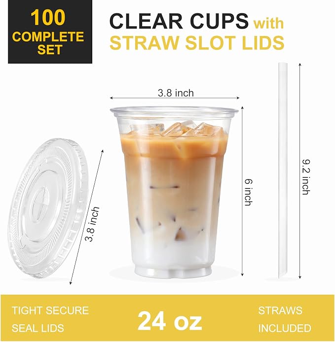 VITEVER [100 Sets - 24oz Plastic Cups - Image 2