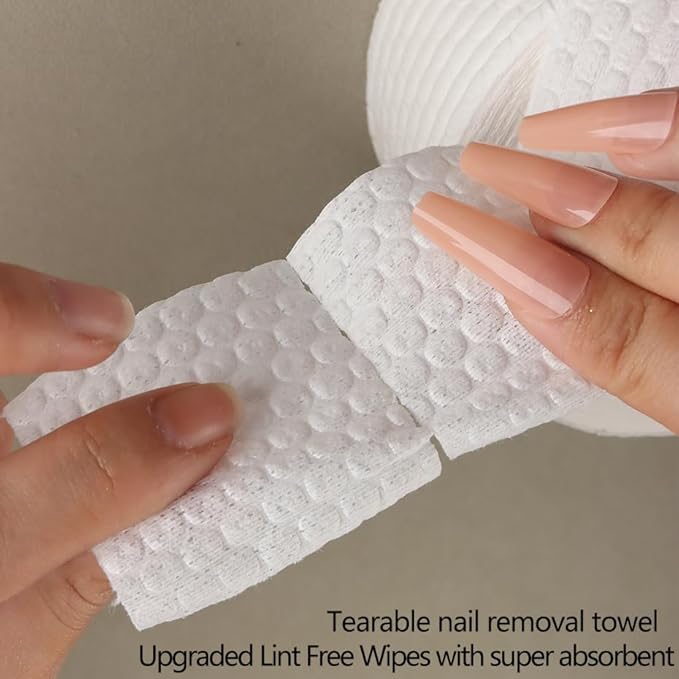 Nail Polish Remover Pump Push Down Pump Dispenser 500Pcs Lint Free Nail Wipes Pump Bottles for Liquids Eye Makeup Remover Pump Push Down Alcohol Dispenser Empty Clear Bottle