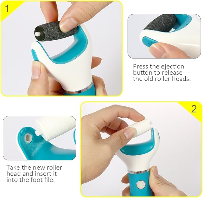Electric Foot File Callus Remover Professional, 2-Speed Rechargeable Pedicure Tool for Remove Calluses, Dry, Hard, Dead, Cracked Skin, includes 2 Coarses (blue)