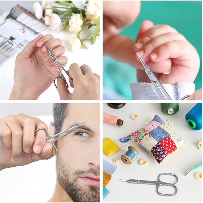 AOMIG Cuticle Scissors, Stainless Curved Blade Multi-purpose Sharp Small Scissors for Grooming, Eyebrow, Eyelash, Nose Hair, Nail, Manicure, Dry Skin