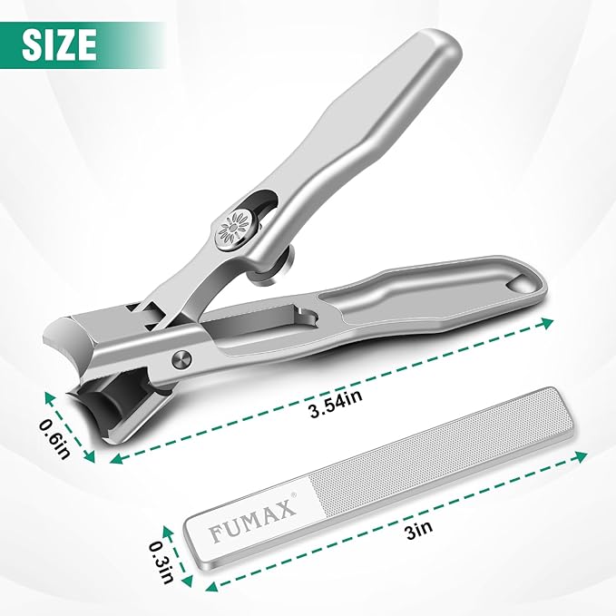 Nail Clippers for Men with Catcher, Large Wide Opening Toenail Clippers for Seniors Thick Toenails, Heavy Duty Sharp Stainless Steel Toe Nail Clippers with Long Handle Gifts for Men Women