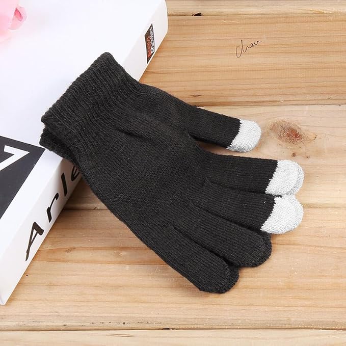 1 Pairs Cotton Moisturizing Gloves, Touchscreen Fingers for Eczema Dry Hands Hand Care Overnight Moisturizing (Medium Size, Black)