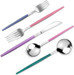 VANVRO Mirror Silver multicolor Silverware Set, 20-Piece Stainless Steel by VANVRO