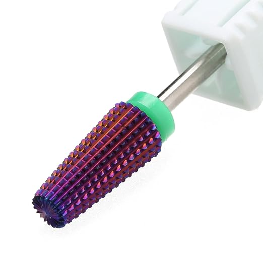 5 in 1 Nail Drill Bits Carbide Rotary Bit,3/32" Shank - Manicure Nail Art, Drill Machine Accessory,Acrylic or Hard Gel Remover(Purple, C)