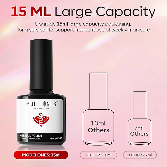 modelones Red Cat Eye Gel Nail Polish Set, 2PCS 15 ML Magnetic Glitter Holographic Red Ruby Glass Polish Reflective Jelly Translucent UV Gel Manicure Art DIY Salon Christmas Gift for Girl Women