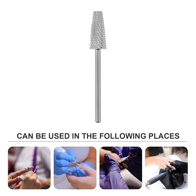 minkissy 3pcs Tapered Barrel Carbide Nail Drill Bit for Nail Polisher Tungsten Steel Conical Nail Drill Head Nail Art Supplies for Electric Nail File Manicure Pedicure
