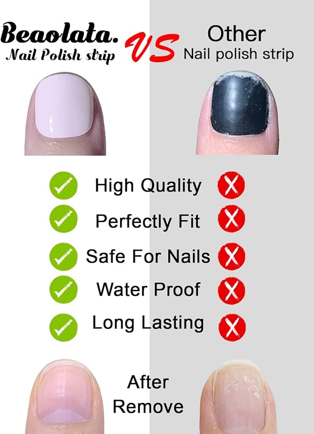 Nail Polish Strips Long Lasting, 20Pcs Wraps, Easy Apply& Remove Salon Quality Gel Nail Stickers (Sand Light Beige)