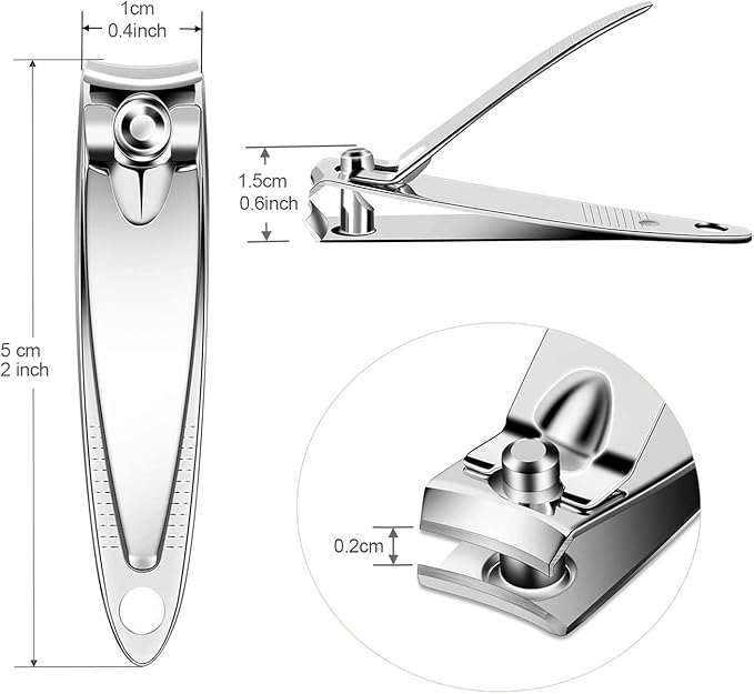 20 Pieces Stainless Steel Small Nail Clippers Bulk Toenail Clippers Pack for Men Women Portable Travel Fingernails Sturdy Trimmer