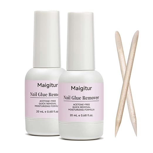 40ML Nail Glue Remover for Press On Nails - False Nails Tips - Acrylic nails Press On Nail Remover Easy Removal Debonder for Glue on Nail Tips,Non-Acetone Nail Polish Remover