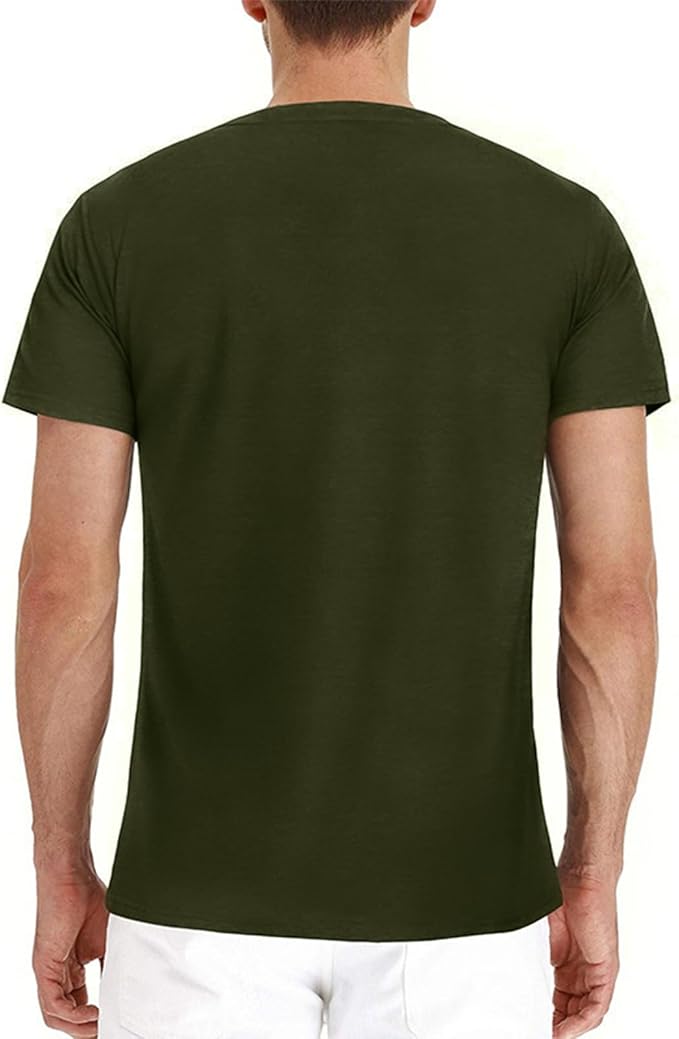 Lexiart Mens Fashion Henley Shirts Long Sleeve Button Cotton T-Shirt with Pocket