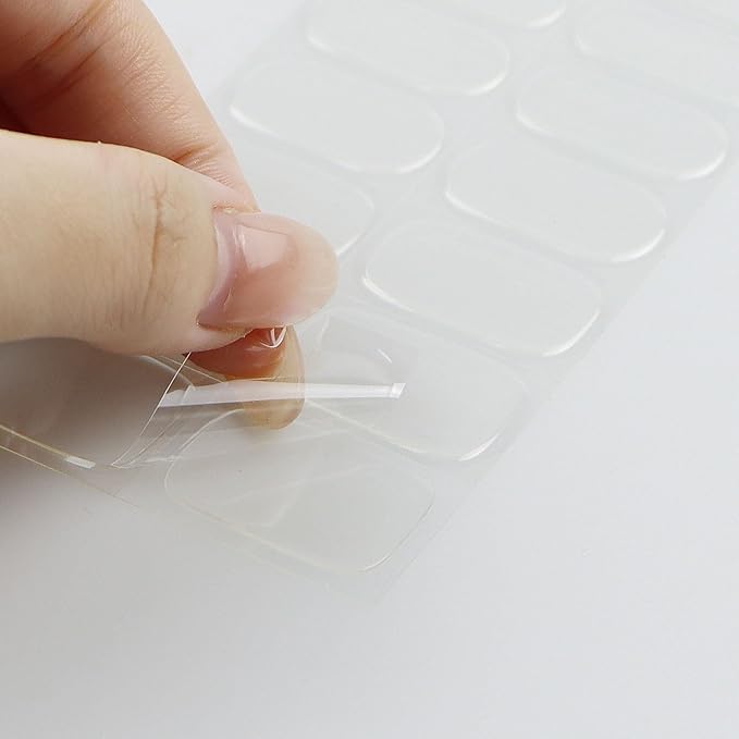 JMEOWIO Semi Cured Gel Nail Strips Transparent Gel Nail Stickers Nails Art Design Decoration Accessories