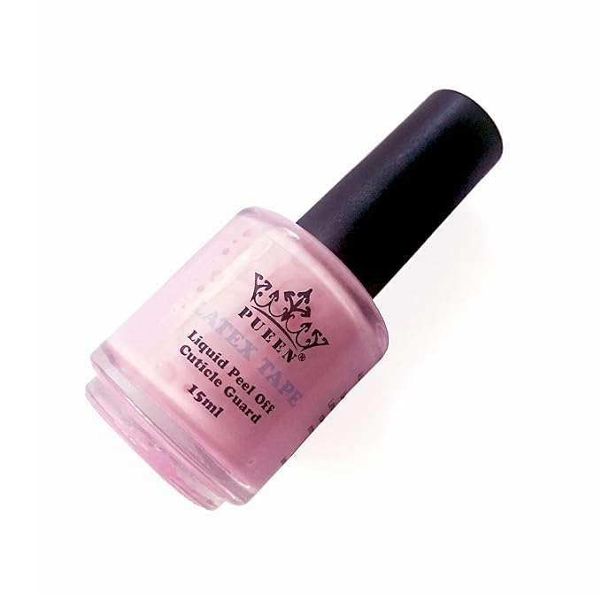 PUEEN Latex Tape Peel Off Cuticle Guard Skin Barrier Protector Nail Art Liquid Tape 15ml Pink - BH000584