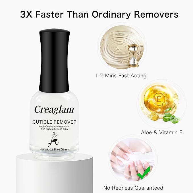 Cuticle Remover Liquid, Instant Cuticle Softener for Dry Damaged Nails - No Tool No Soaking Required, Moisturizing & Repair Formula, 0.5 Fl Oz