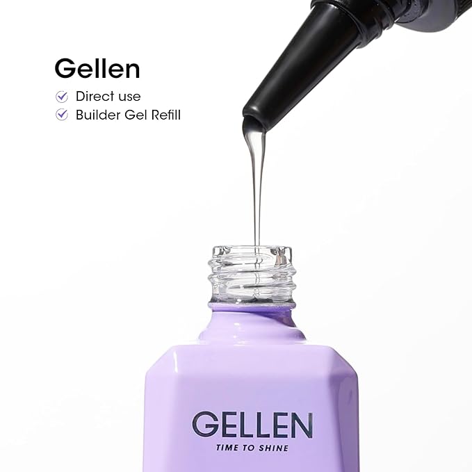 Gellen 100ml Builder Gel for Nails Clear, Strengthener Gel Color Hard Builder, Nail Apex Building Soak off Long Lasting U V Nail Gel