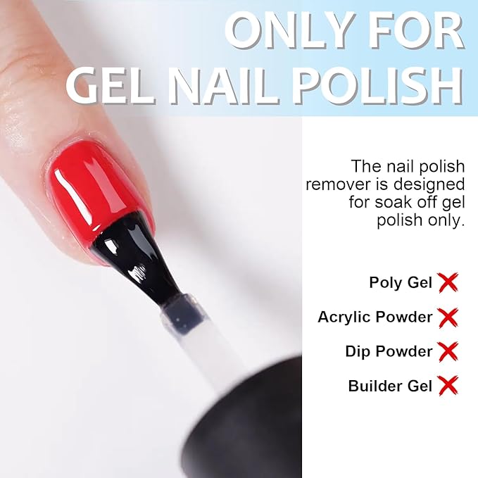 15ml Quick Gel Nail Polish Remover & Nail Latex Tape Kit, Fast Acting in 3-5 Mins, Includes Mini Nail File, Cuticle Pusher & Scraper, Gentle & No Soaking & No Wrapping (Remover&Latex)