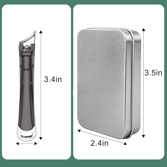 Ingrown Toenail Clippers, CLPPNA Curved Blade Edgy Nail Clipper for Thick Toenails, Angled Ingrown Toenail Clippers for Seniors, Men, Women with Nail File, Toe Nail Clippers for Ingrown Toenail Tool