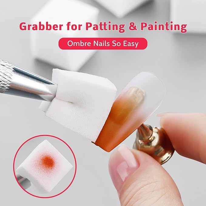 Sponge Pat Paint Nail Gel & Tools Kit, 9 Colors Ombre Nails Gradient Gel Nail Blush Blooming Aura Nails Drawing Stripper Floral Painting Nail Art, No Wipe, UV/LED Curing (9 Colors Set G)