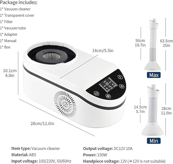 Nail Dust Collector Equipment Nail Manicure Vacuum Cleaner with LCD Display (Vacuum Cleaner+Nail Drill Pen)