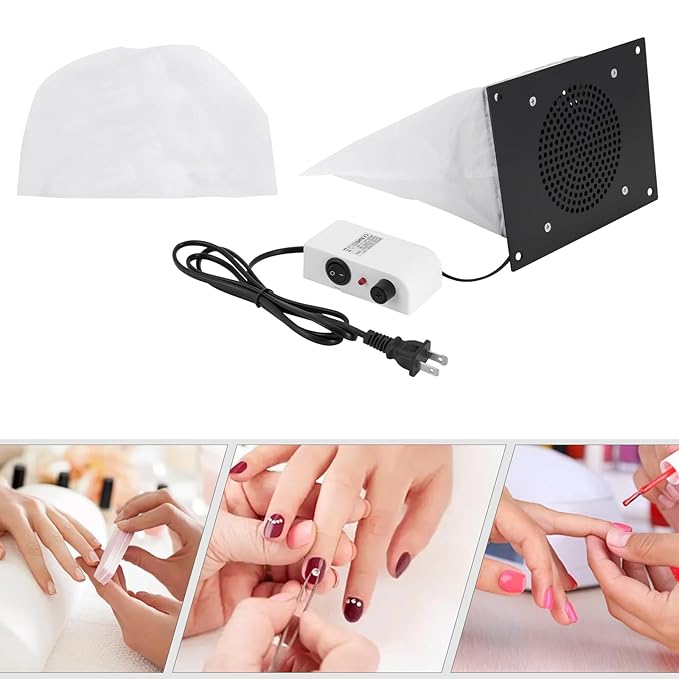 Desktop Nail Dust Collector, 110V 6W Powerful Nail Vacuum Dust Collector 3650RPM, Electric Dust Collection Machine for Acrylic Builder Gel Nails Salon Easter Gifts, Black