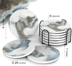UMIRRO Absorbent Ceramic Stone Coasters Set of 6 - Image 6