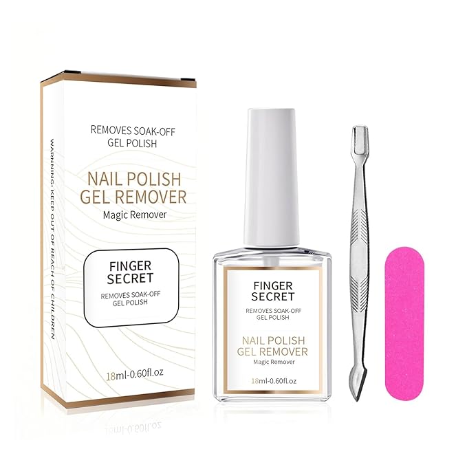 18ml Magic Remover Gel Polish - Quick Soak-Off Nail Polish Remover for Gel & Regular Polish, Easy Gel Nail Polish Remover for At-Home & Salon Use (1SET, 18ML)